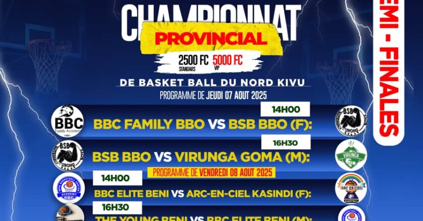 Beni en fête : la 30ᵉ édition du championnat provincial de basketball entre dans sa phase décisive