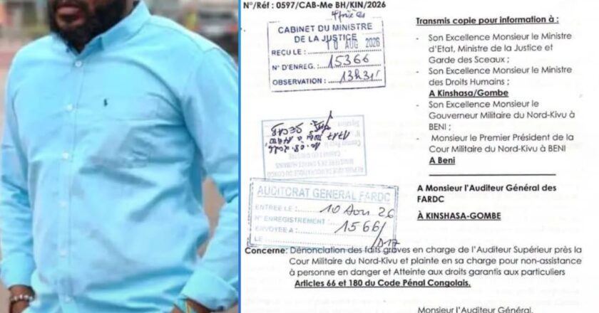 Nord-Kivu : la famille de Clovis Mutsuva saisit l’Auditeur général des FARDC et alerte sur ses conditions de détention